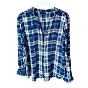 The Limited Plaid Long Sleeve Shirt L